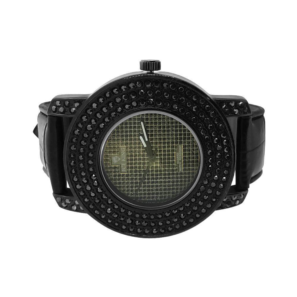 All Black Triple Bling Bezel Hip Hop Watch