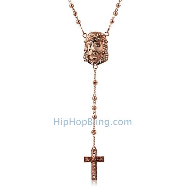 Rose Jesus Piece Bling Bling Rosary