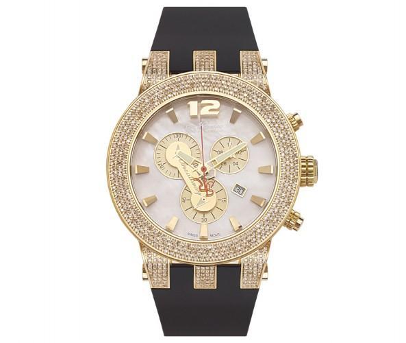Joe Rodeo 5.00ct Diamond Watch Broadway Gold Micron Pearl Dial
