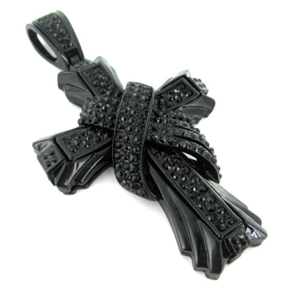 X Cross Jet Black Pendant