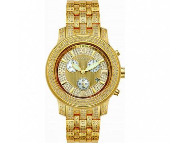 Joe Rodeo 3.50ct Diamond Band Gold Micron Watch 2000 Series