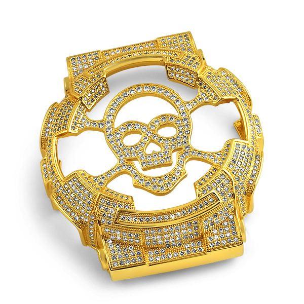 Custom Skull CZ Gold Case for Casio G Shock GA100