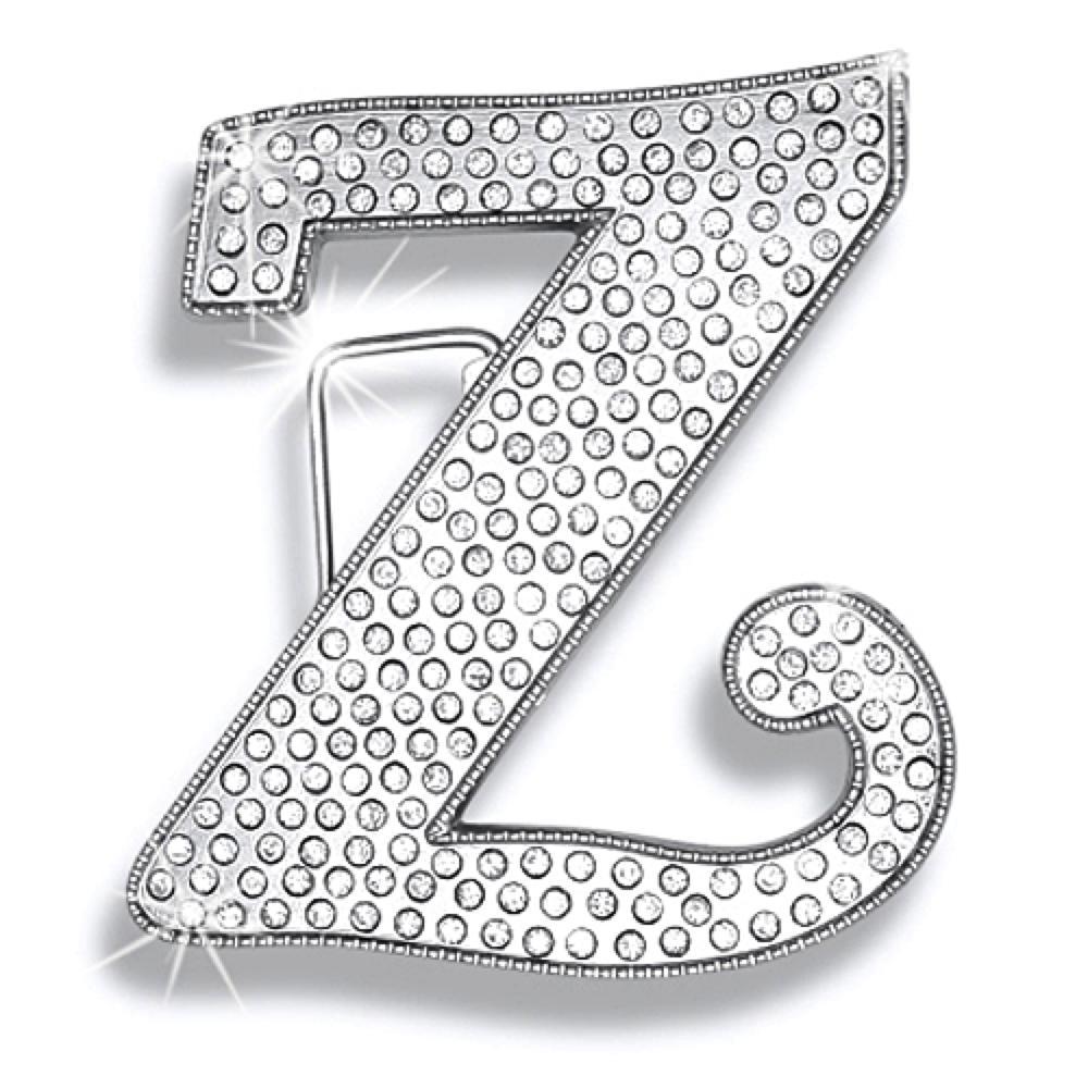 Z Initial Jumbo Belt Buckle Rhodium