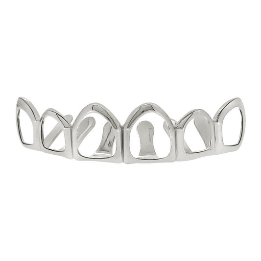Silver Grillz 6 Outline Teeth Top