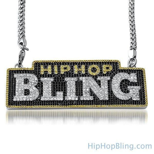 HipHopBling Logo Micro Pave CZ Pendant & Chain