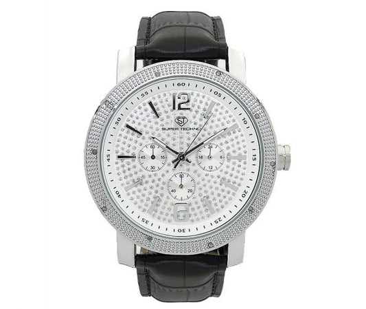 .10ct Real Diamonds Super Techno Watch Bling