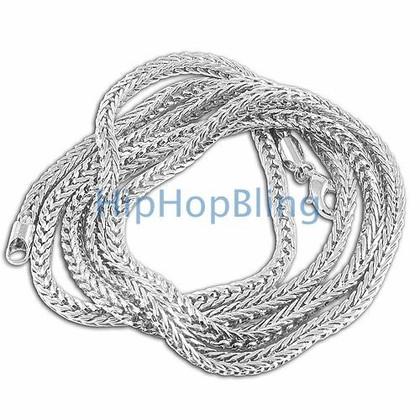 4mm Foxtail Franco Rhodium Hip Hop Chain