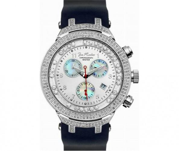Joe Rodeo Watch Master Floating Black Band 2.20ct Diamond