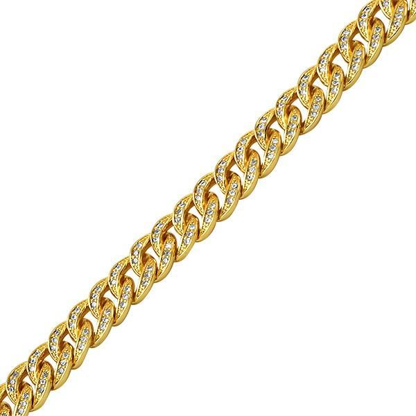 Miami Cuban CZ 8MM Gold Bling Bling Chain
