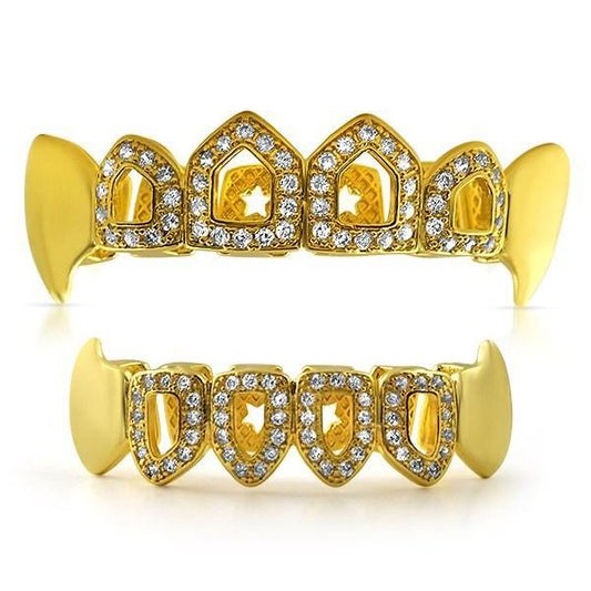 Fang Grillz Open Tooth Gold Top Teeth