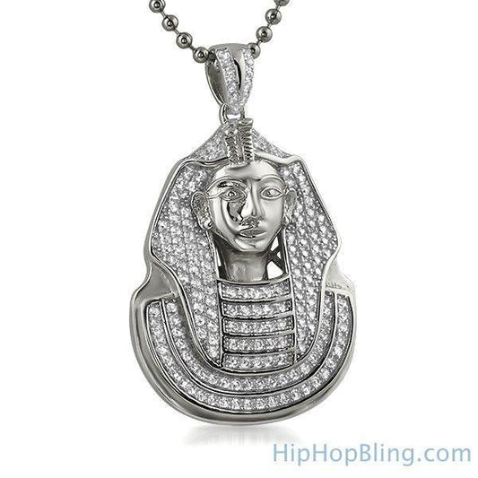 .925 Sterling Silver Mini Pharaoh CZ Pendant (Free 36 Inch Bead Chain)