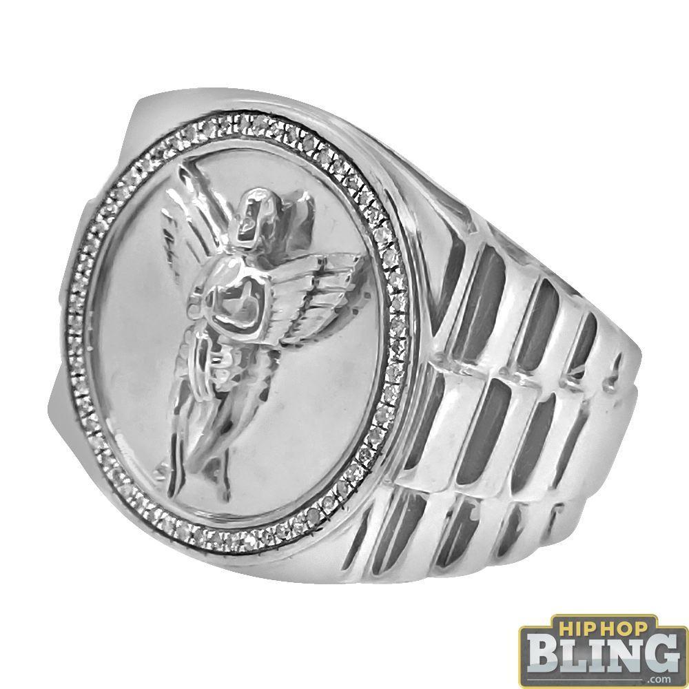 Cherub Angel Diamond Mens Hip Hop Ring