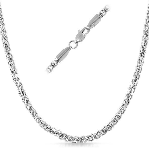 Basket Weave Stainless Steel Chain Necklace 4MM