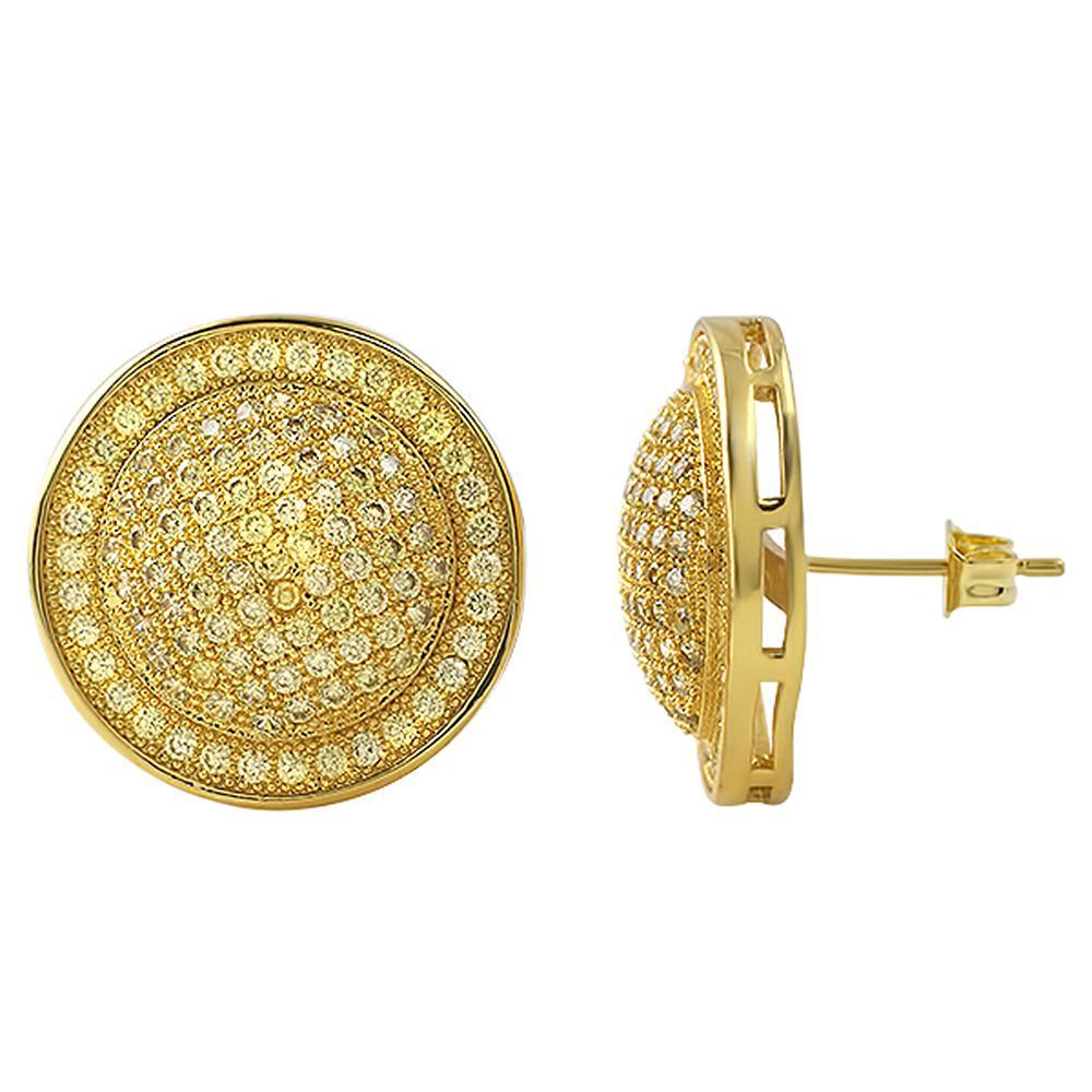 Lemonade Xl Domed CZ Micro Pave Earrings