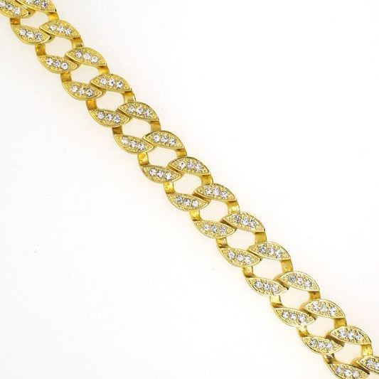 Gold Miami Cuban Bracelet Bling Bling