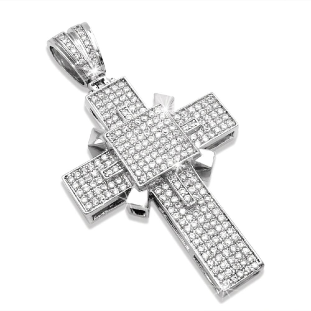 Killer Bling Bling Cross Micro Pave Totally Covered in CZ Ice