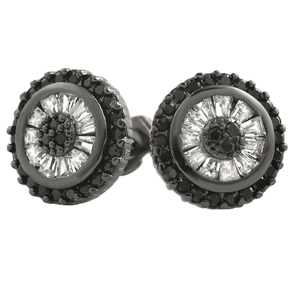 Black Radiant Baguette CZ Bling Bling Earrings