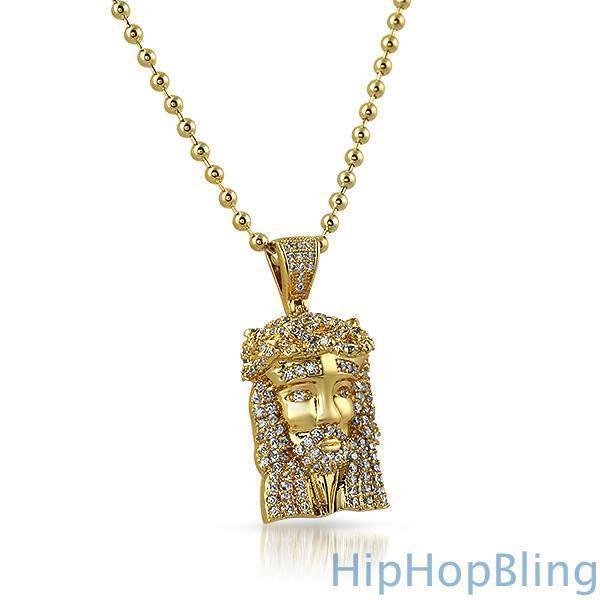 Micro Gold Jesus Piece .925 Sterling Silver