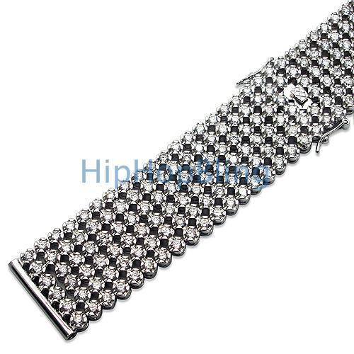 Custom Bling Bling Watch Band 6 Rows CZ Lab Made