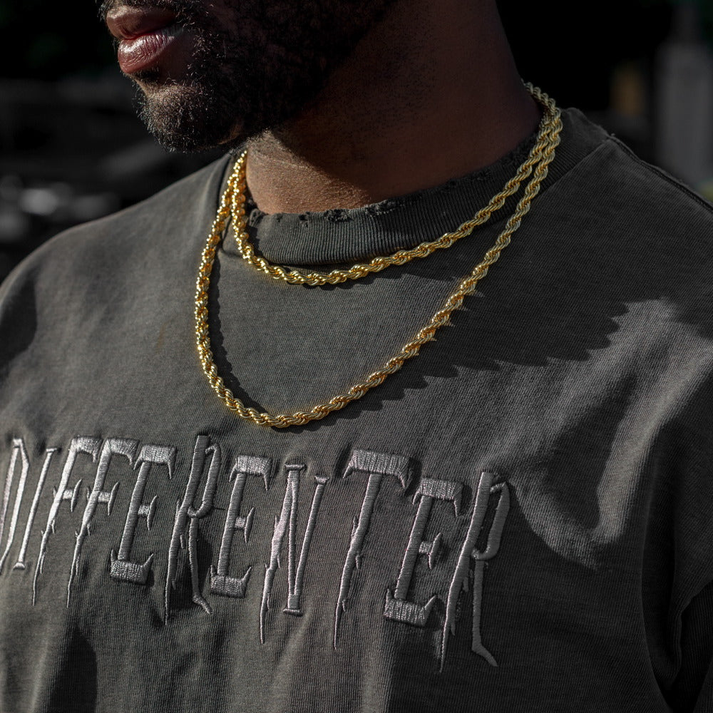 3 Piece Bundle: Rope 6MM Gold Plated Chains & Bracelet Set