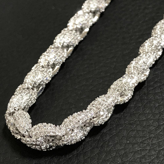 .925 Sterling Silver Bling Bling Rope Chain 8MM