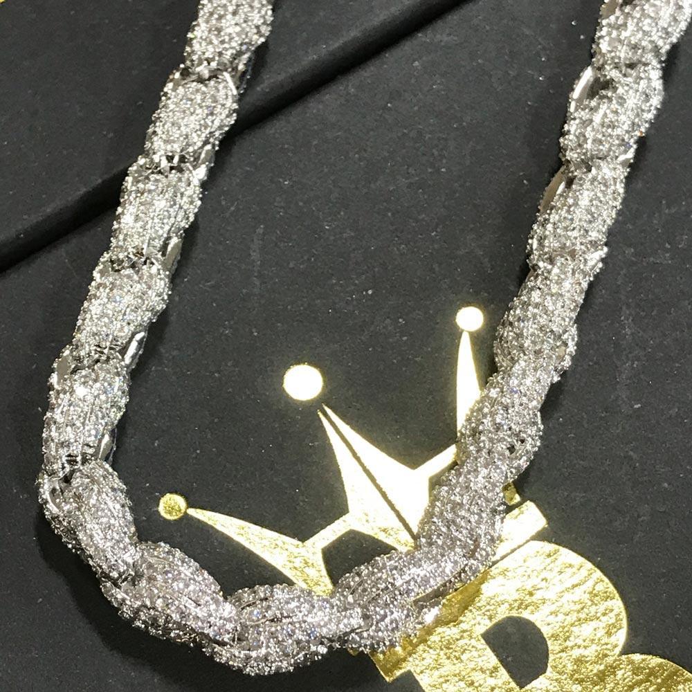 .925 Sterling Silver Bling Bling Rope Chain 8MM