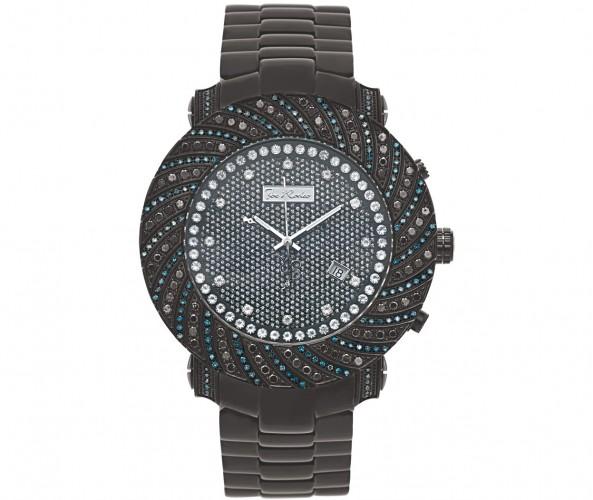 Blue & Black Diamond 4.25ct Spiral Black Joe Rodeo Watch