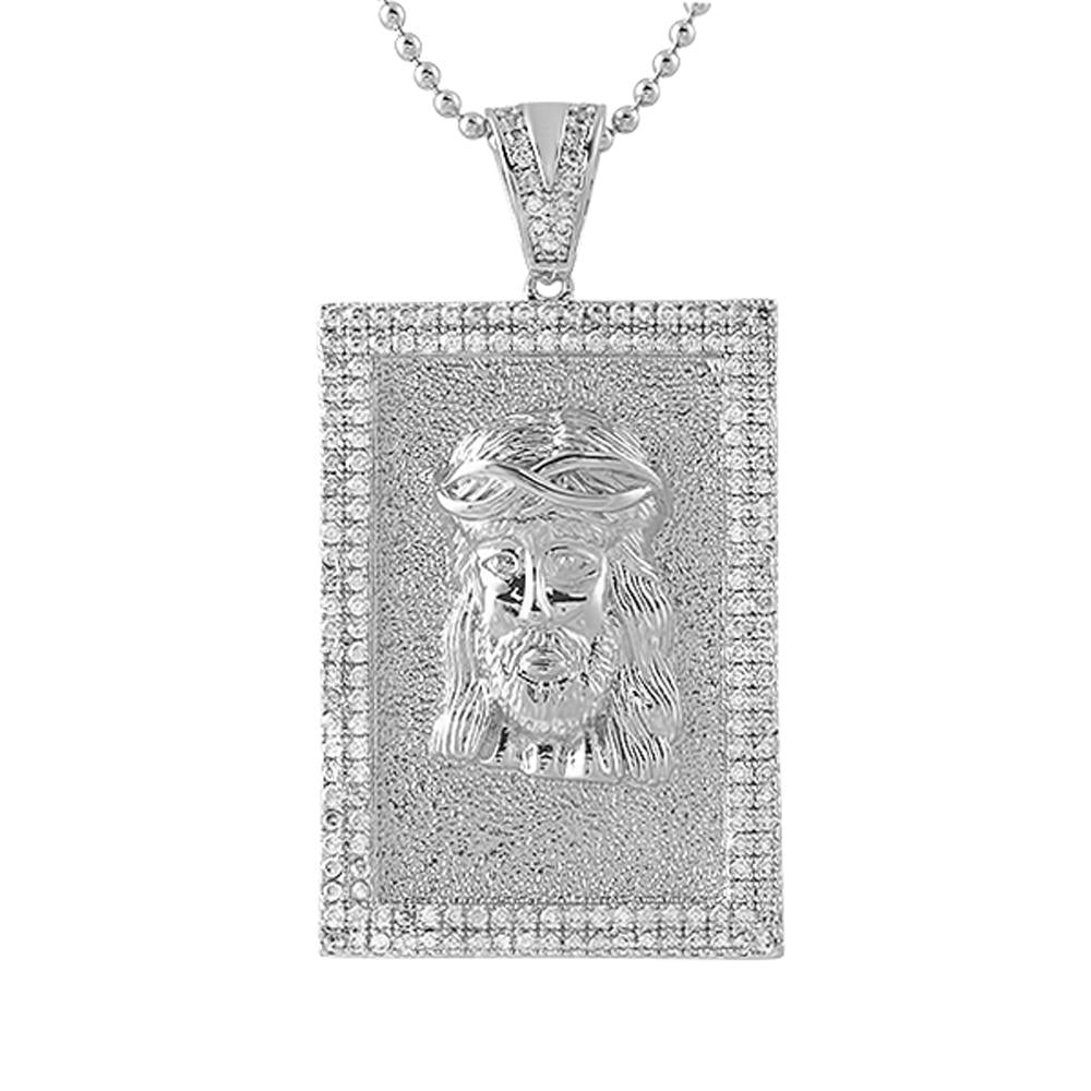 Jesus Piece Block Medallion Iced Out