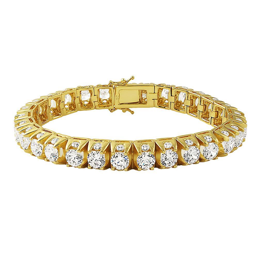 3D Thick Tennis Bracelet Gold