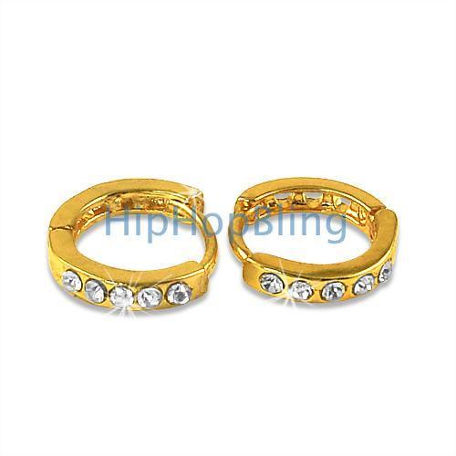 Small Huggie Gold Bling Bling Earrings