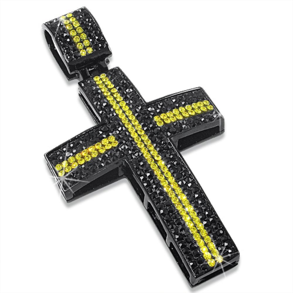 Thick Canary Stripe Black Cross