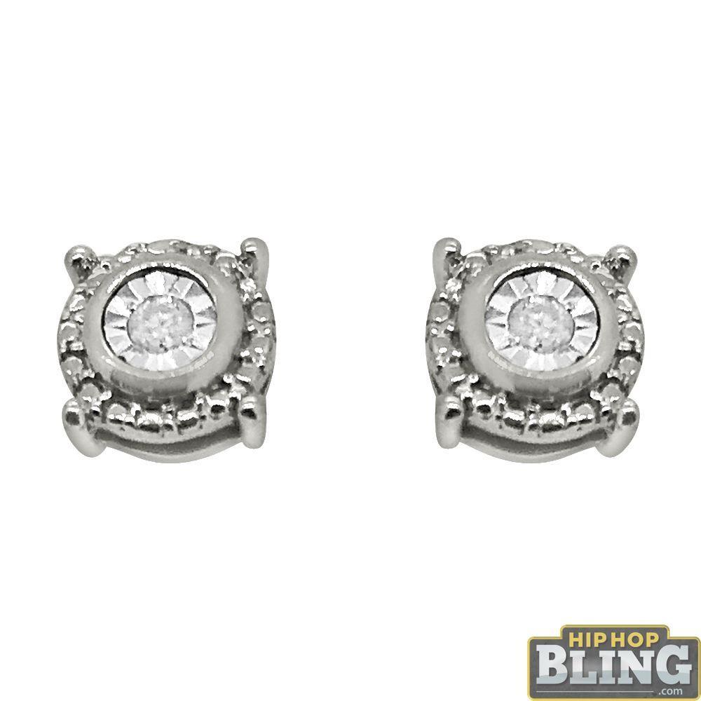 Round Fancy Diamond Hip Hop Earrings