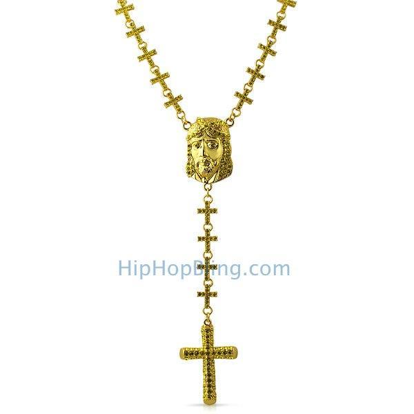Cross Links Rosary Lemonade Gold Jesus Piece
