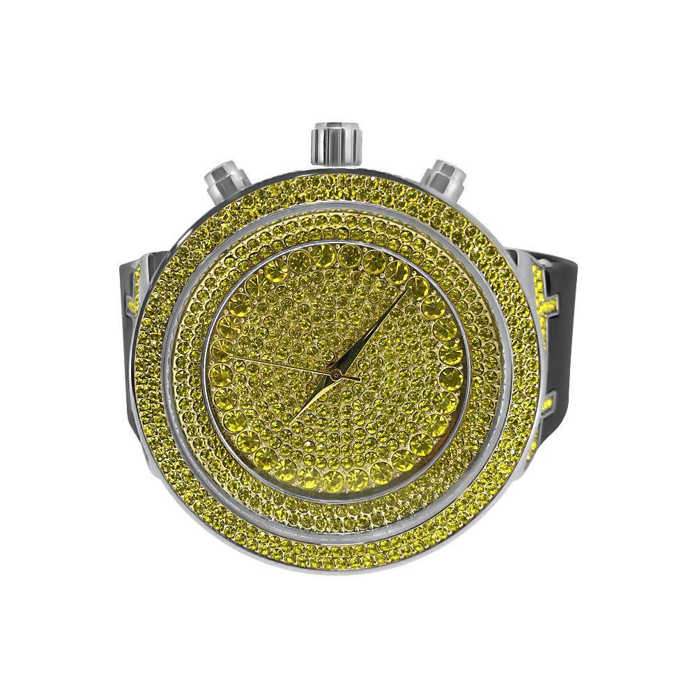 Hip Hop Bling Bling Lemonade Watch Black Rubber Strap