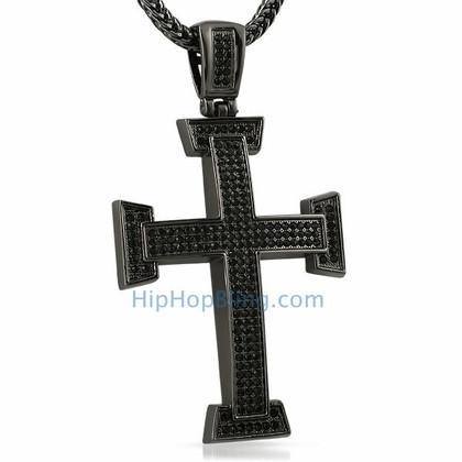 Micro Pave Black Bling Bling Cross