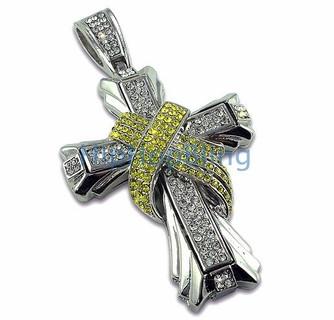 Phat Canary X Cross Rhodium Hip Hop Pendant