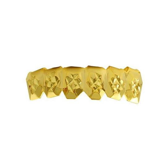 Custom Gold Grillz Diamond Cut Bottom