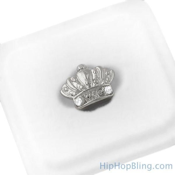 Silver King Crown Cap Tooth Grillz