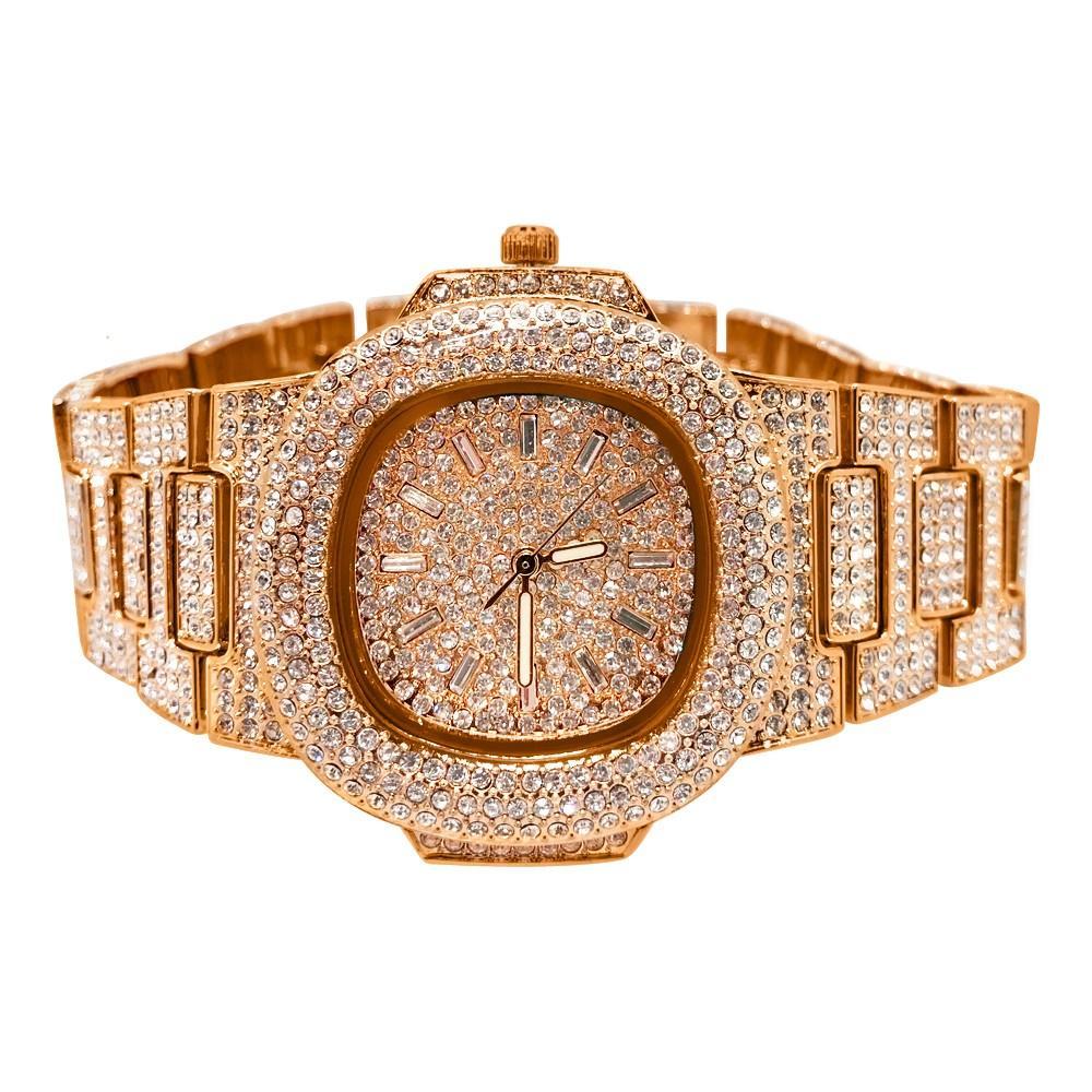 Custom Bling Bling Rose Gold Blizzard Watch