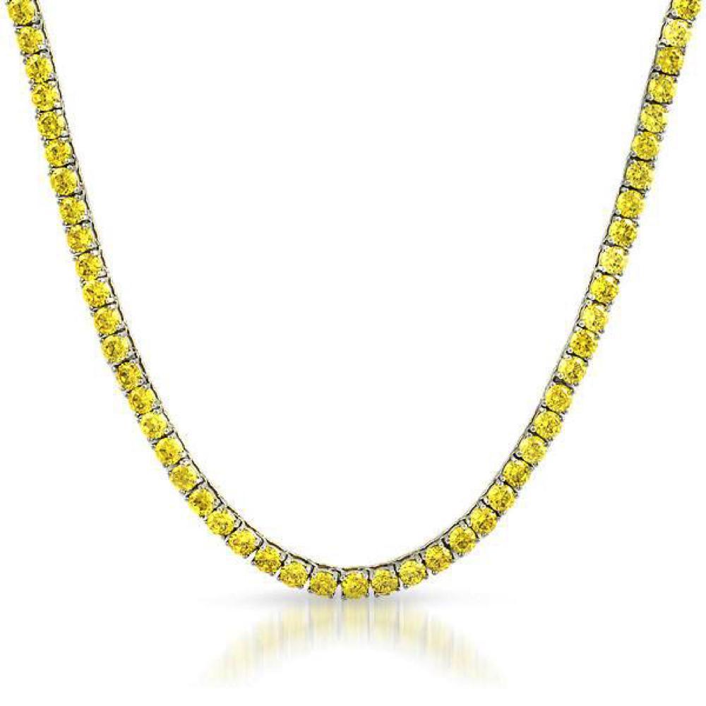 Canary Yellow 4MM CZ Stainless Steel Tennis Chain