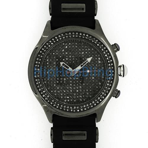 SALE All Black Fully Iced Out Dial Watch
