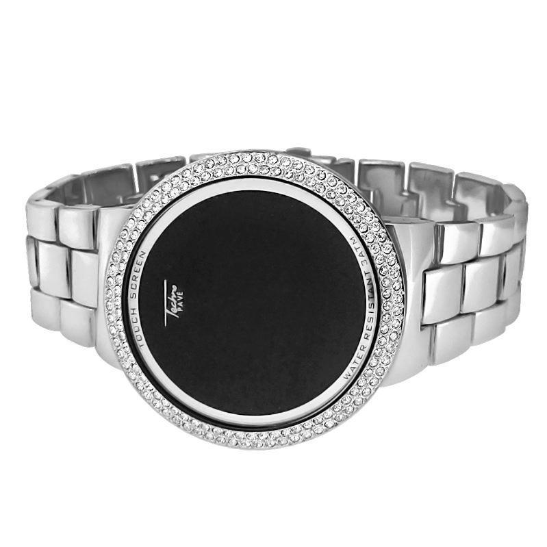 Bling Bling Silver LED Touch Screen Metal Band Watch