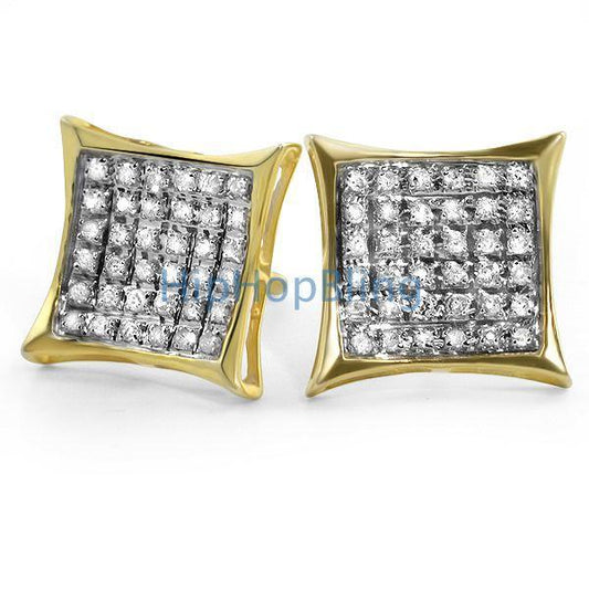 .25ct Diamond Micro Pave Kite Earrings Gold Vermeil