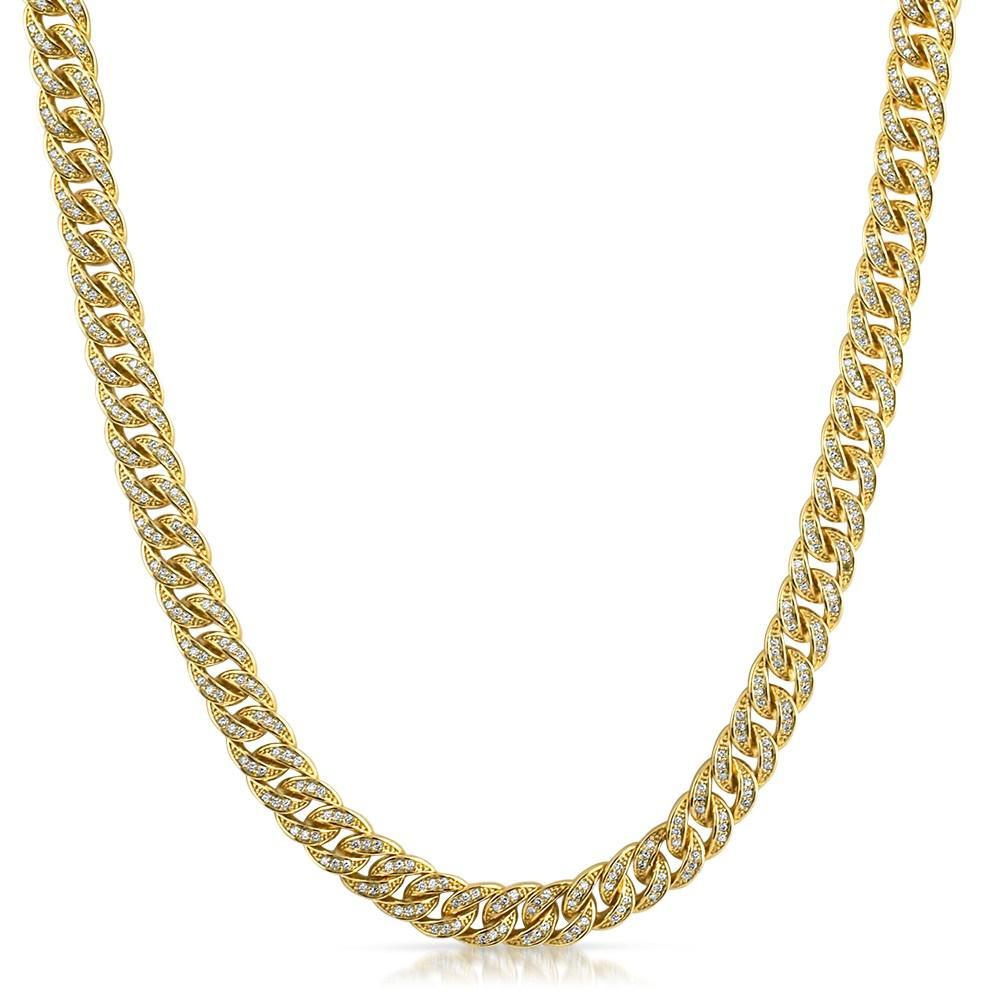 Miami Cuban CZ 8MM Gold Bling Bling Chain