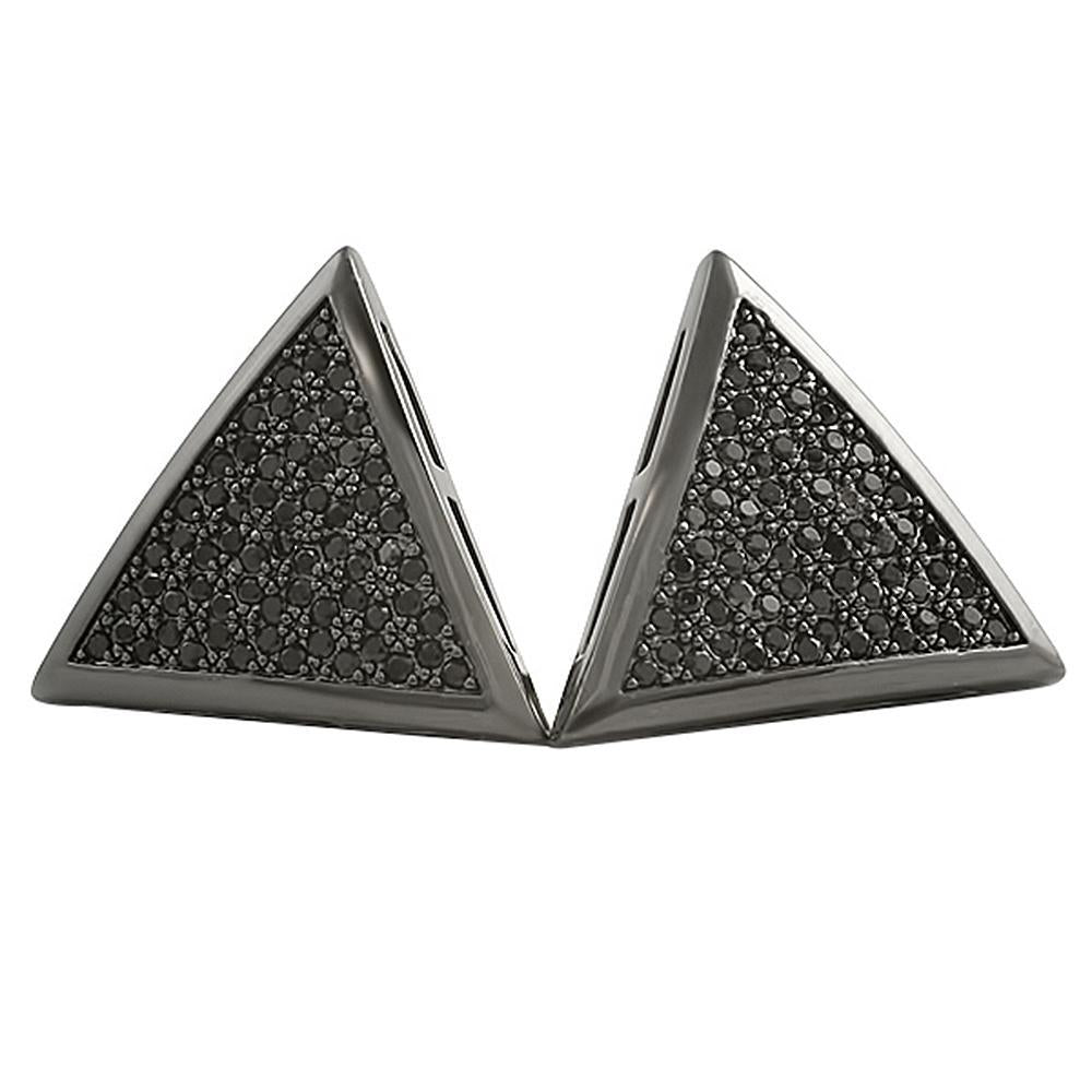 Triangle XL Black CZ Bling Bling Earrings