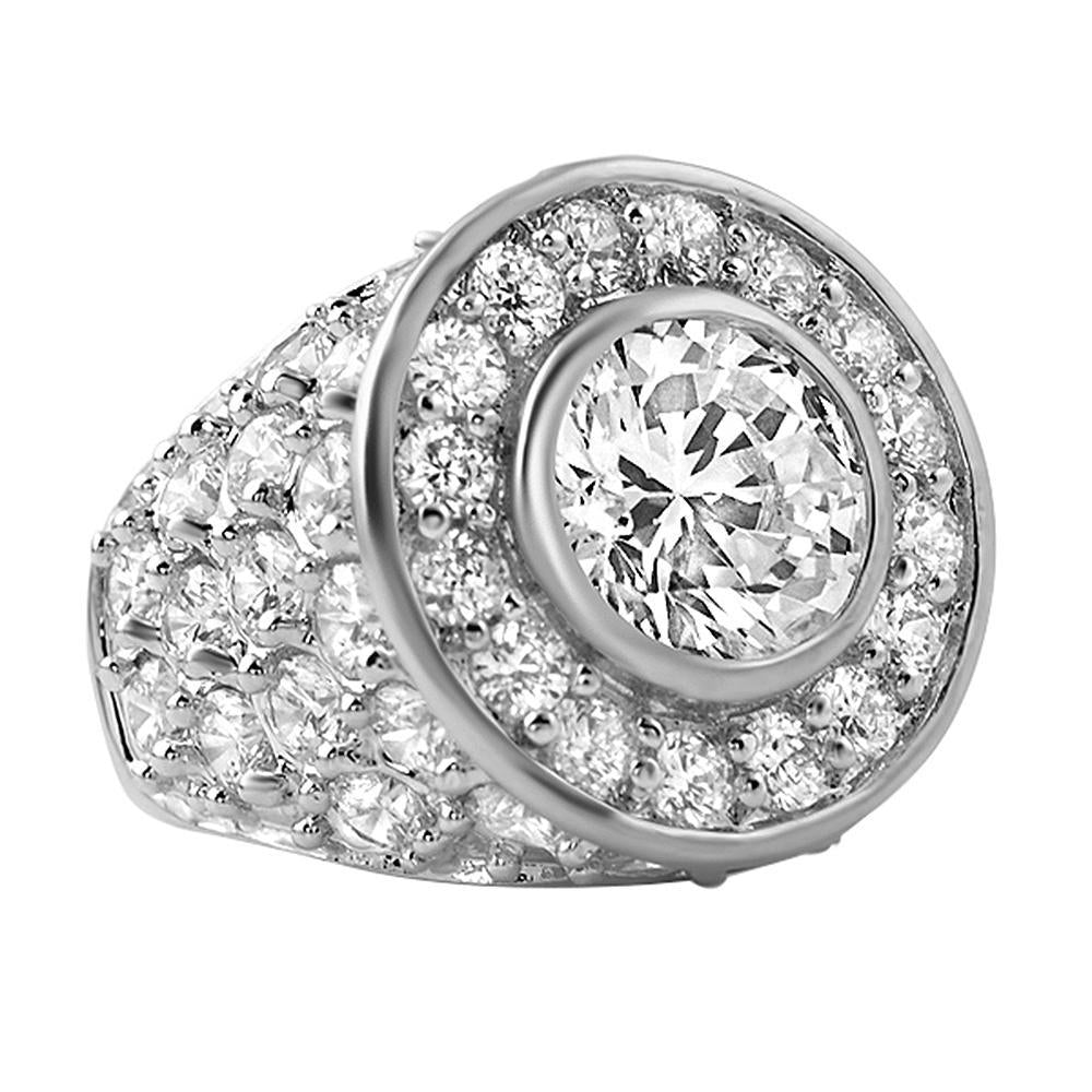 .925 Sterling Centerstone CZ Iced Out Ring