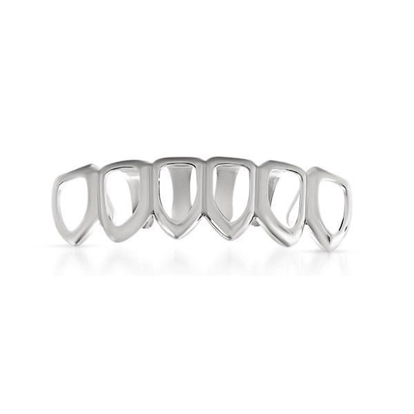 Grillz Silver 6 Tooth Outline Bottom Teeth