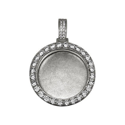 Custom Picture Frame Pendant .925 Silver Rhodium