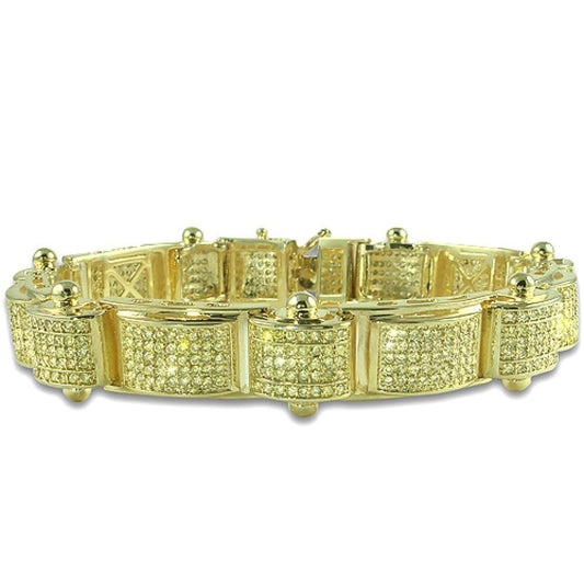 SALE Lemonade Canary CZ Micro Pave Gold Iced Out Bracelet