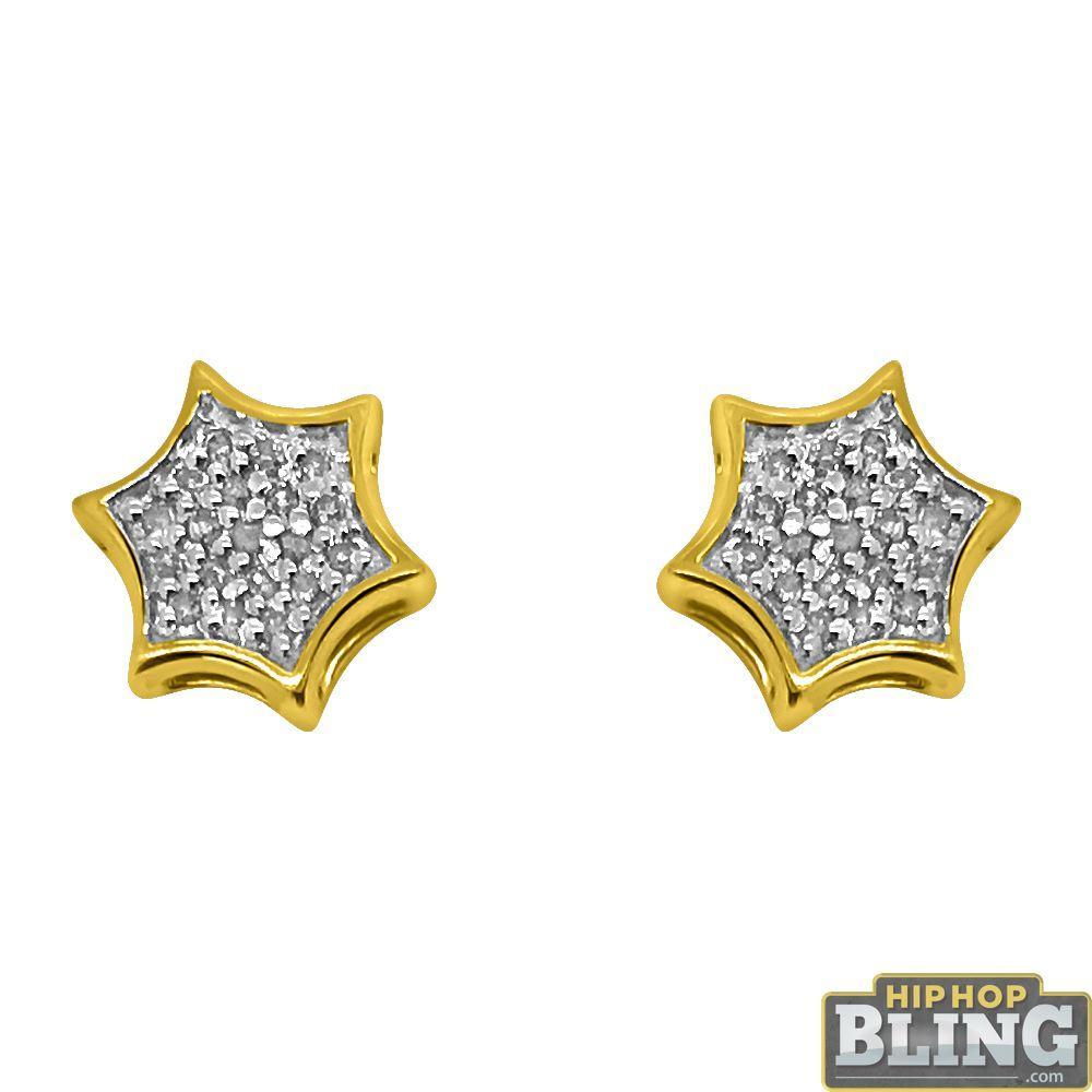 10K Yellow Gold Super Star Earrings .08 Carats